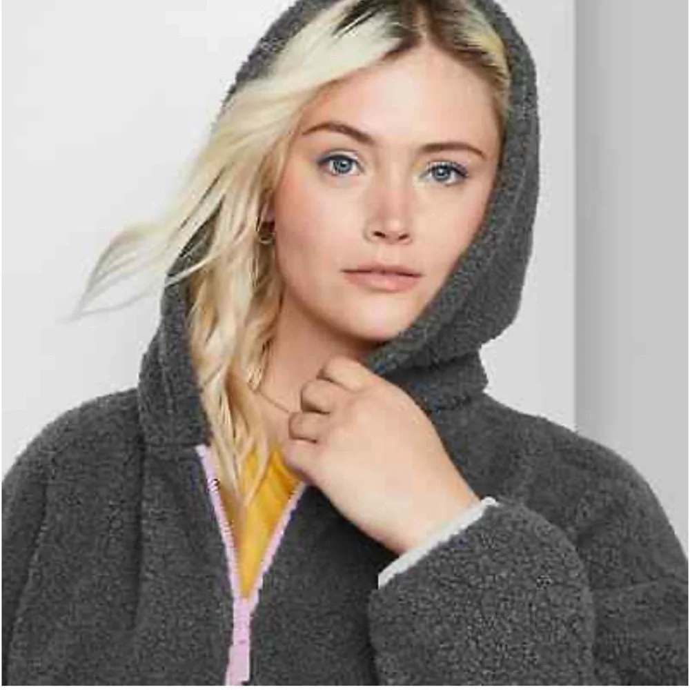 Women's Size Small Half-Zip Sherpa
Anorak Jacket - Wild Fable Gray NEW 🆕 - Picture 2 of 9